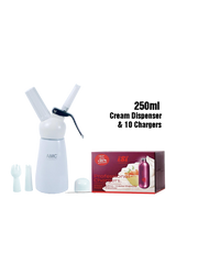 250ML AMC Cream Dispenser White & ISI Cream Charger 10 Pack