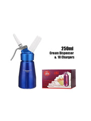 Blue Whipped Cream Dispenser 250ML & Isi Professional Whip Cream Charger 10 Pack