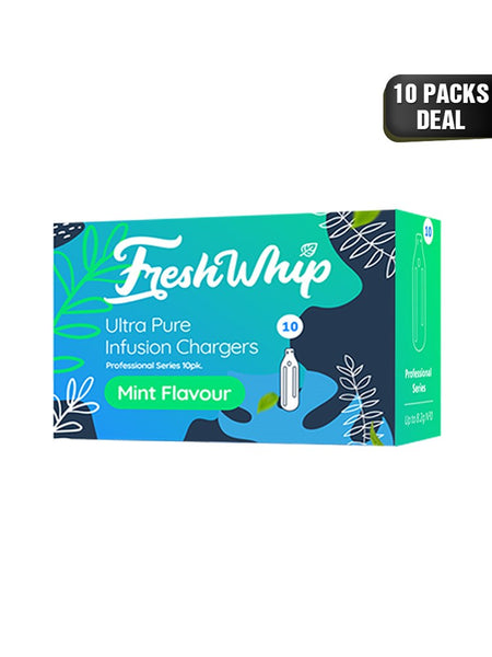 BOM Fresh Whip Mint Cream Charger 10 Pack x 10 (100 Pcs)