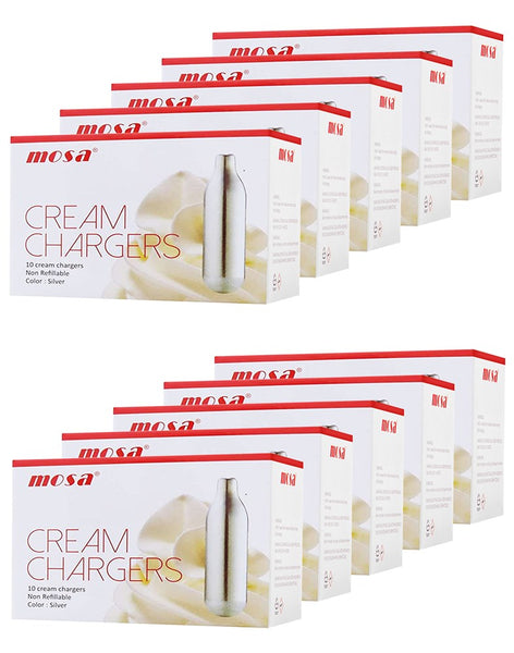 Mosa Cream Chargers  -  10 Pack x 10 (100 Pcs)