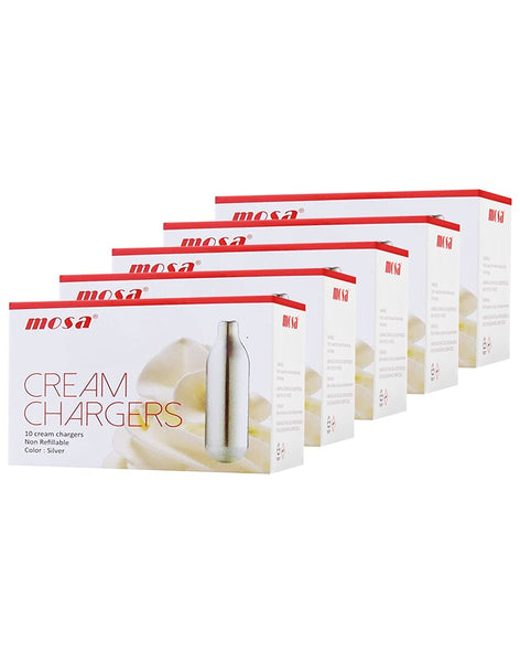 Mosa Cream Chargers  -  10 Pack x 5 (50 Pcs)