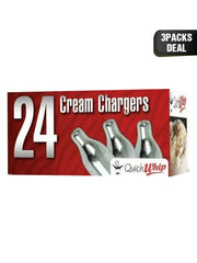 BOM Quick Whip Cream Chargers 24 Pack x 3 Pack (72 Pcs)