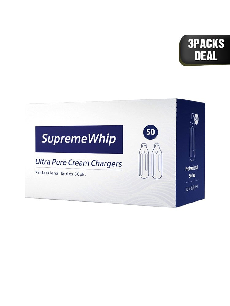BOM Supreme Whip Cream Charger 50 Pack x 3 (150Pcs)